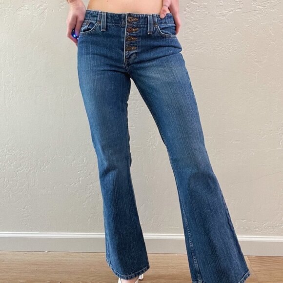 Authentic Y2K lei Low Rise Button Fly Bootcut Jeans - Picture 3 of 5